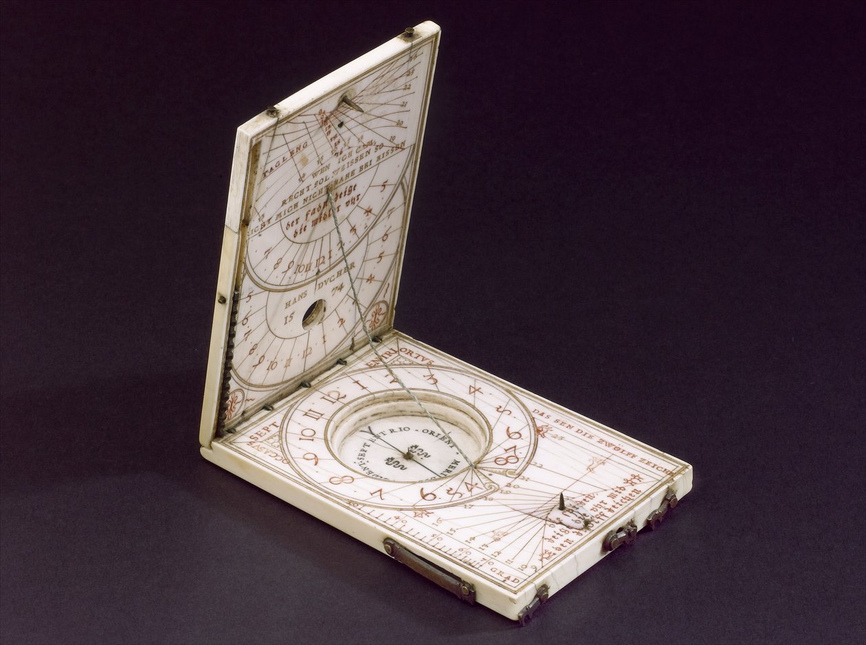 Táblairánytű napóra, Nurenberg, 1574 (lásd még: 259578-80) alkotó: Hans Ducher