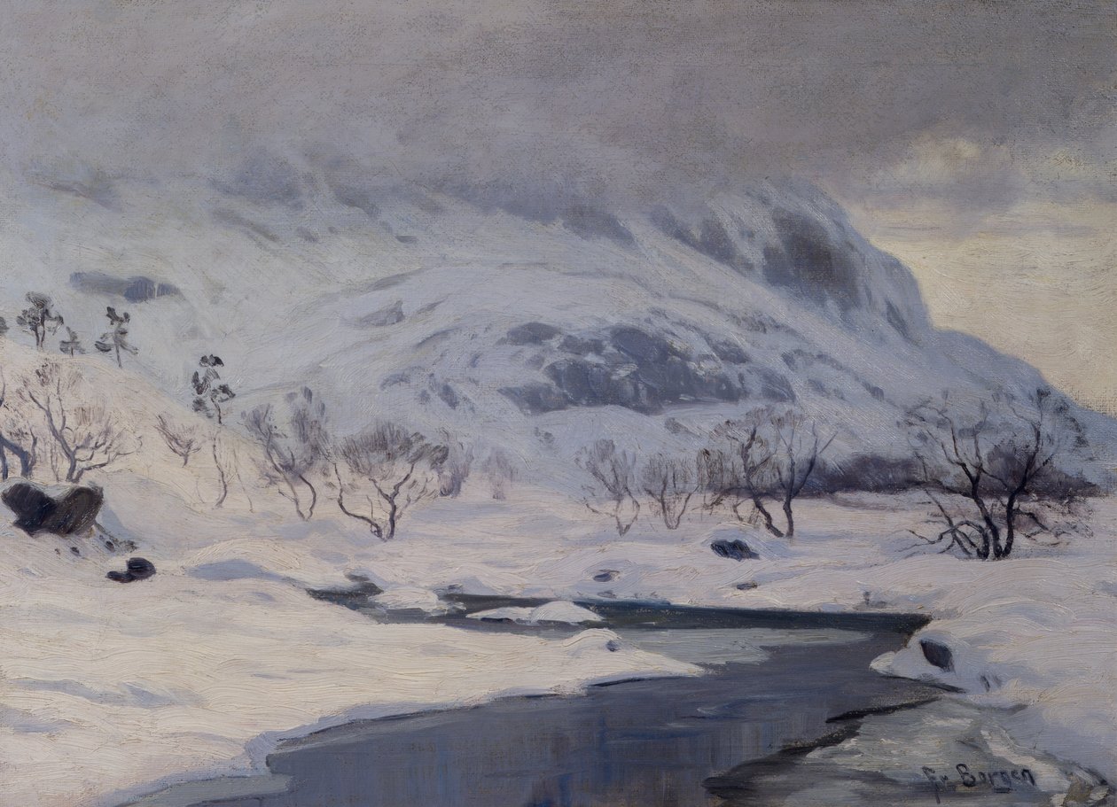 Hegyi táj, tél alkotó: Hans Fredrik Henriksen Borgen