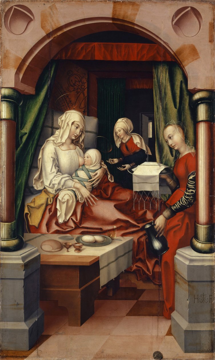 A Szűz születése, 1512 (tempera, vászon) alkotó: Hans Fries