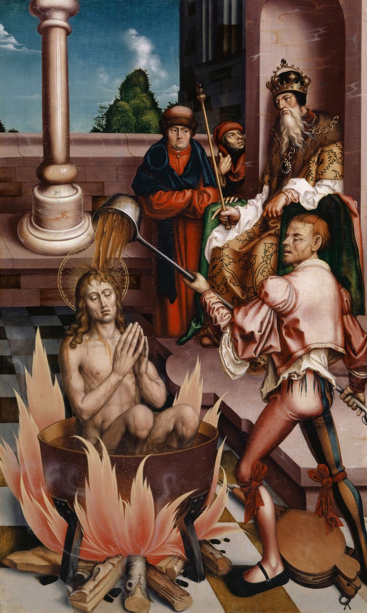 Szent János evangélista a bográcsban, 1514 alkotó: Hans Fries