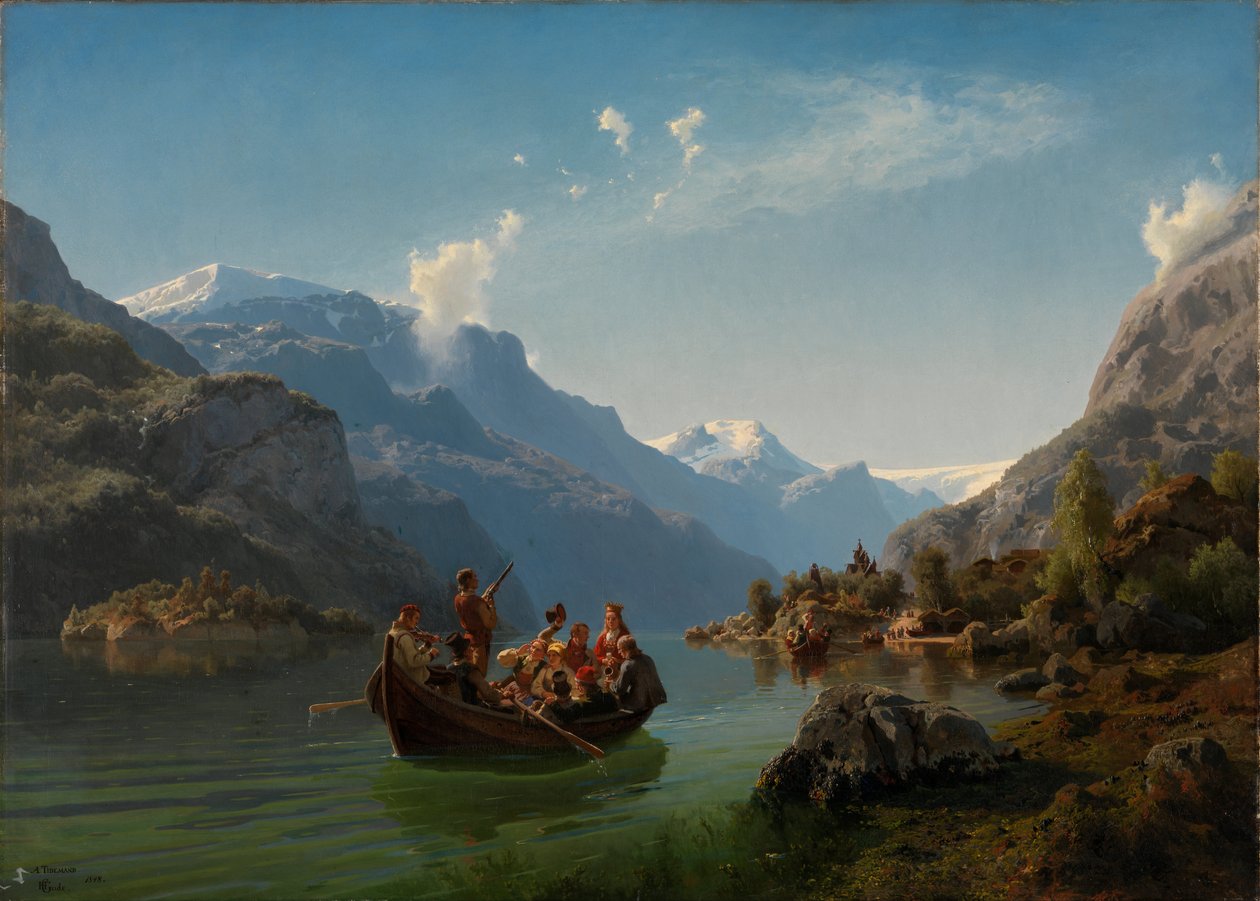 Menyasszonyi utazás Hardangerben alkotó: Hans Gude