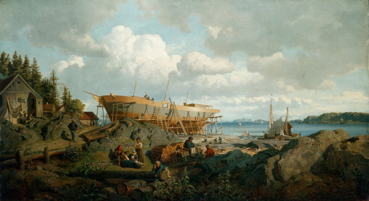 Táj (olaj, vászon) alkotó: Hans Gude