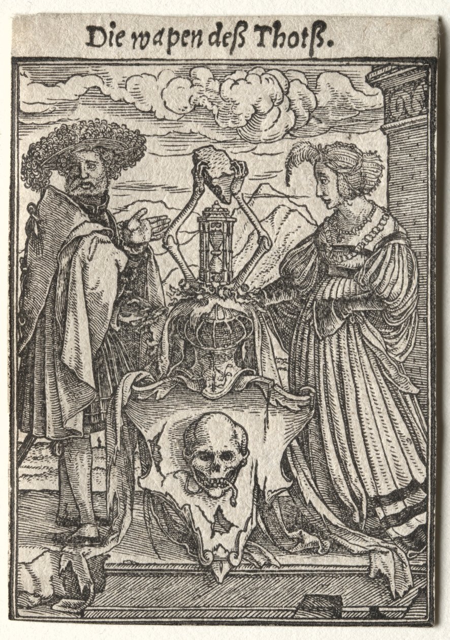 Haláltánc: A halál címere. alkotó: Hans Holbein