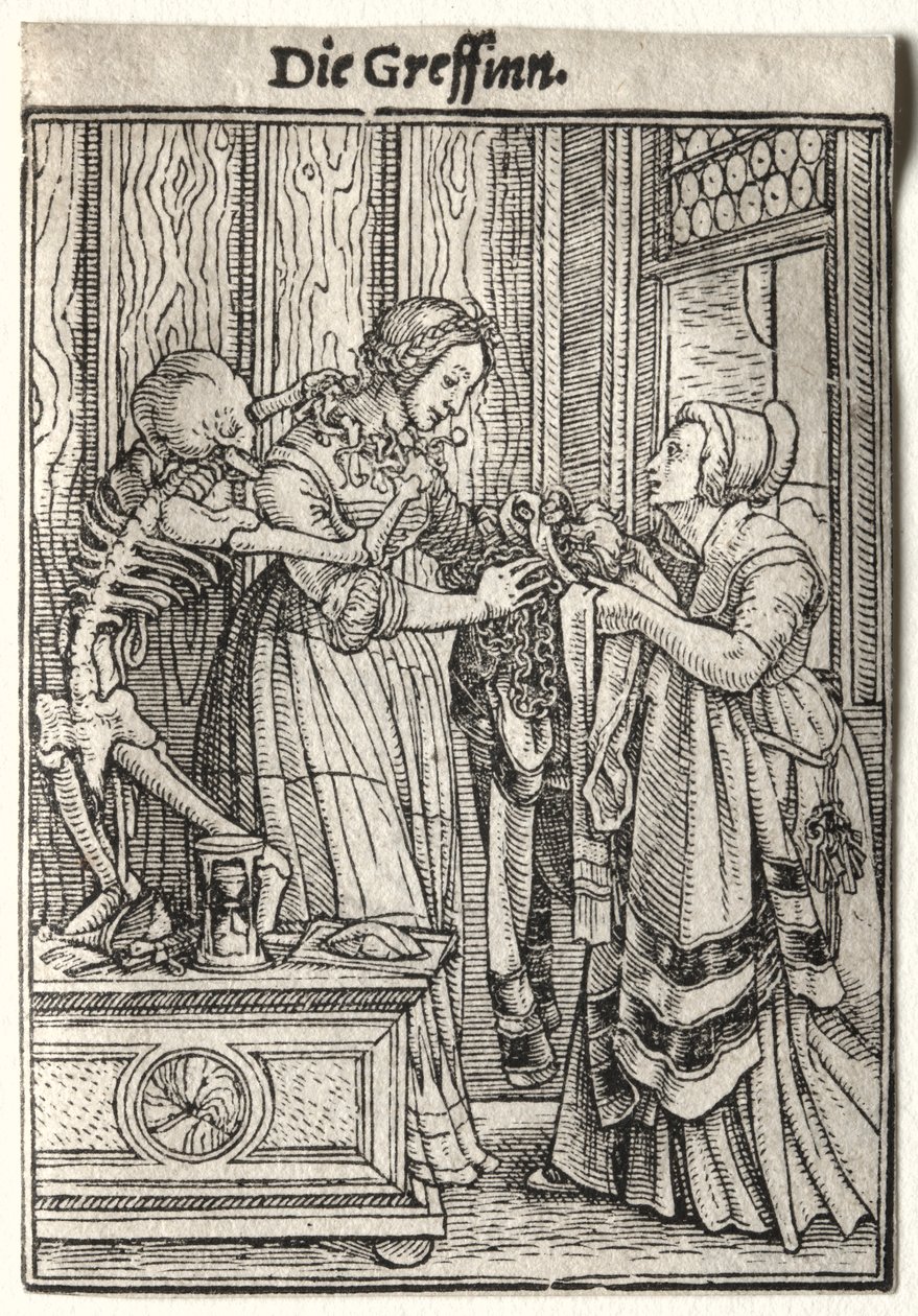 Haláltánc: A grófnő. alkotó: Hans Holbein