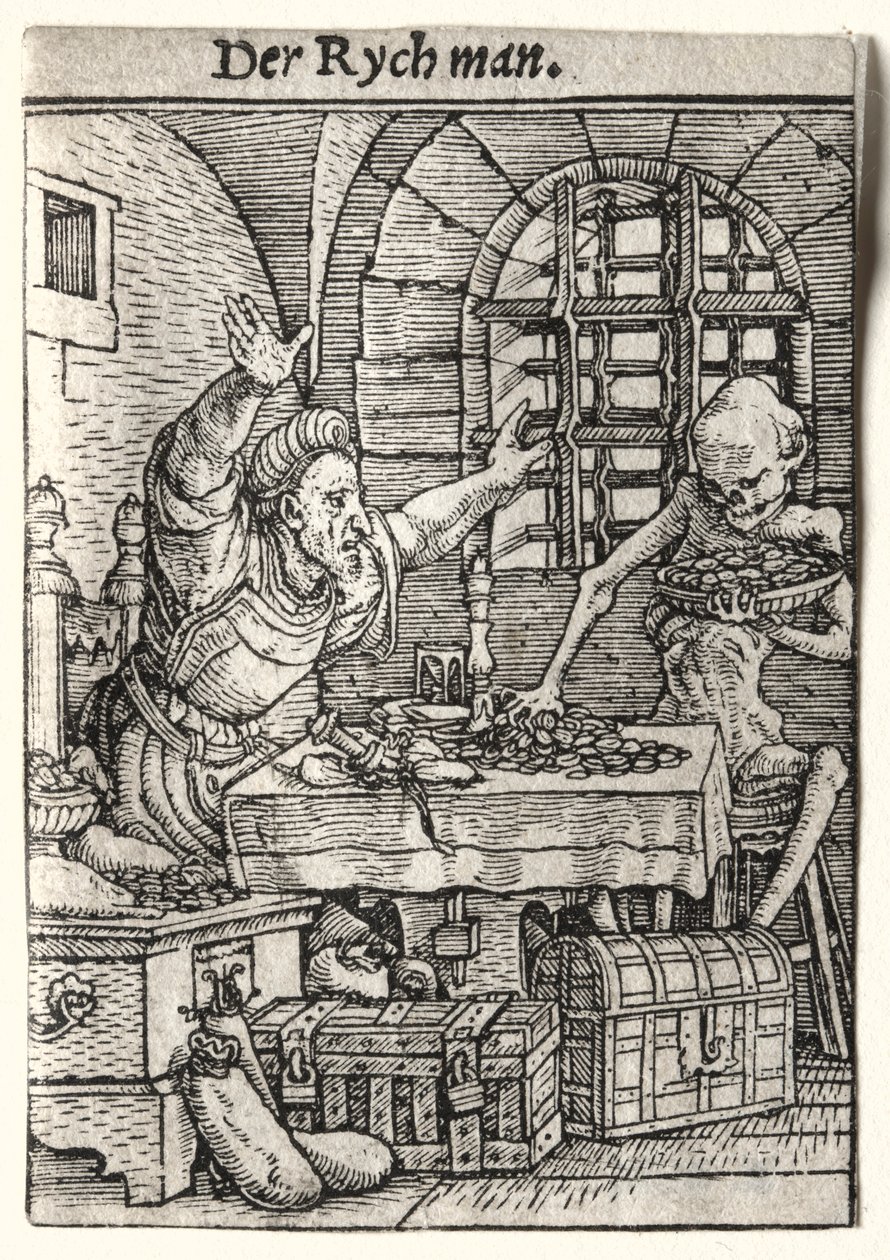Haláltánc: A fösvény c. 1526. alkotó: Hans Holbein
