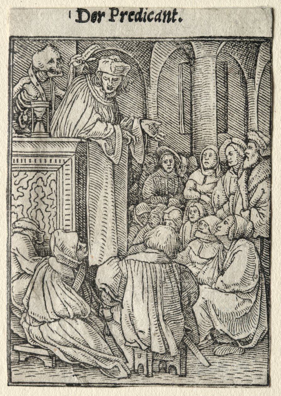 Haláltánc: A prédikátor alkotó: Hans Holbein