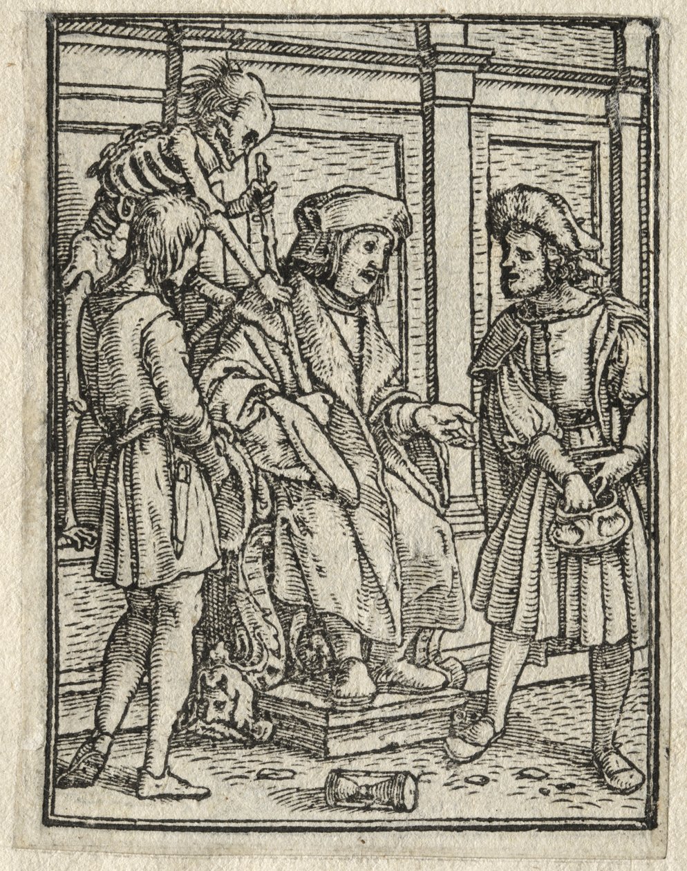 A haláltánc: A kánon vagy prebendár, a bíró. alkotó: Hans Holbein