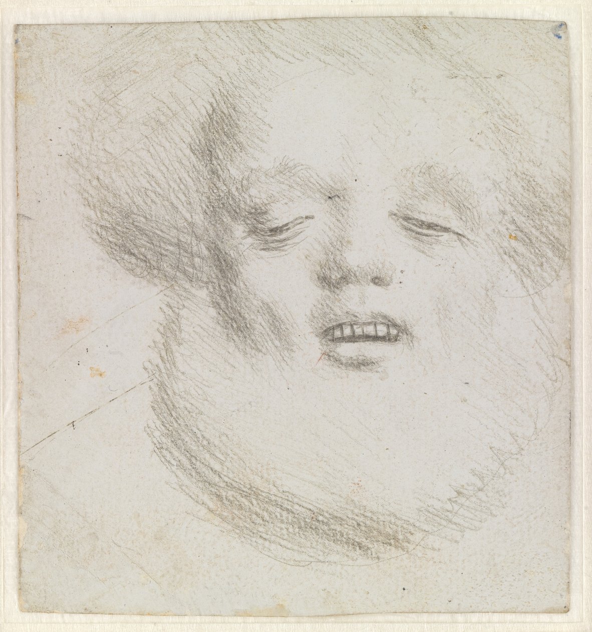 Egy szakállas férfi feje alulról nézve alkotó: Hans Holbein d.Æ.