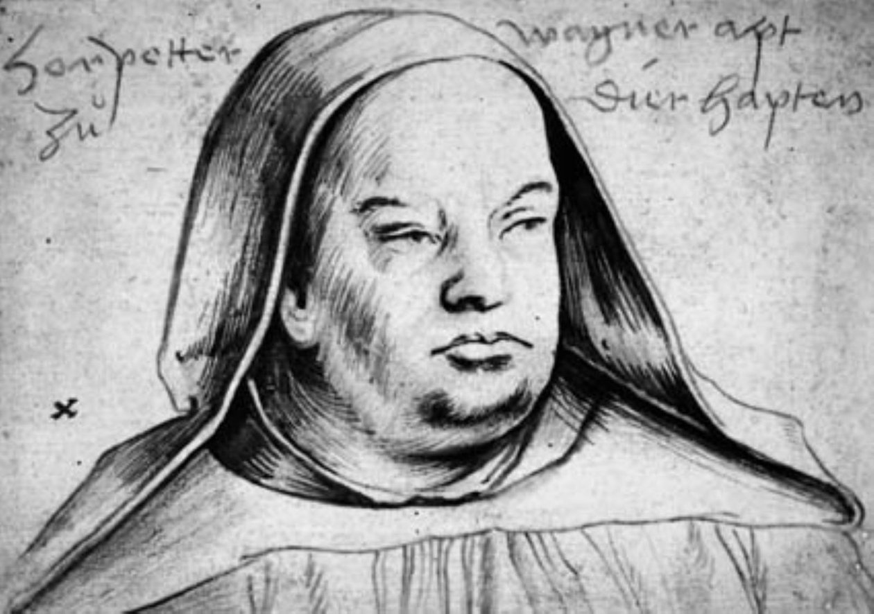 Wagner Péter, thierhaupteni apát portréja alkotó: Hans Holbein d.Æ.