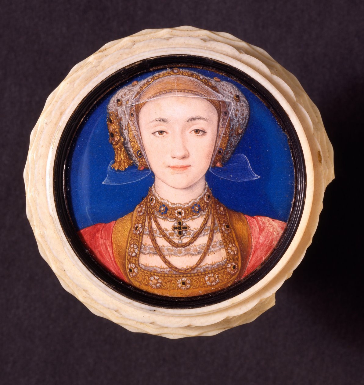 Anne of Cleves, 1539 (wc pergamen, elefántcsontra szerelve) alkotó: Hans Holbein der Jüngere