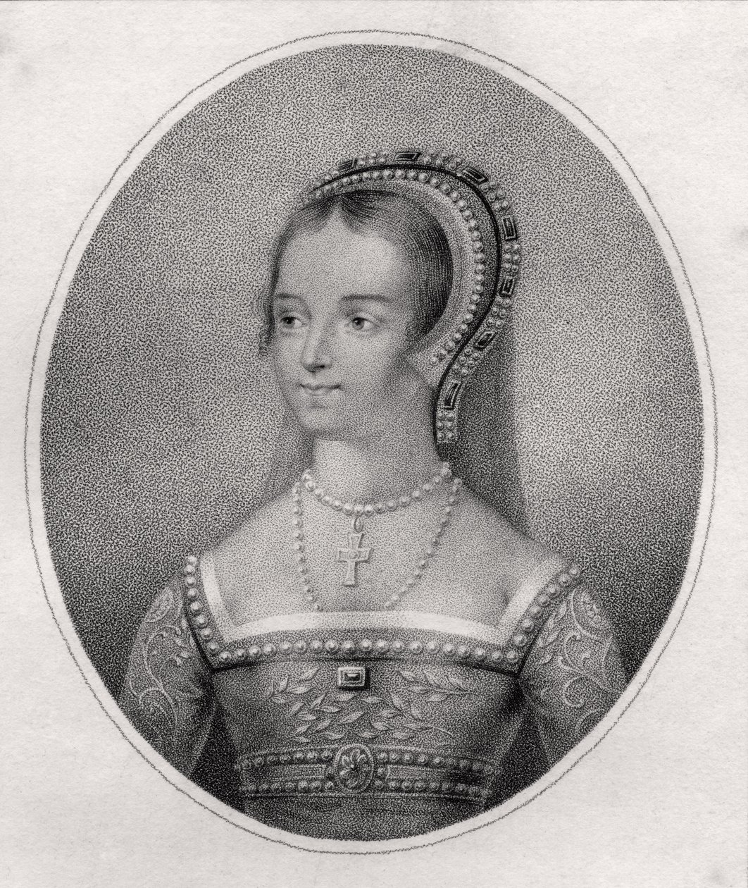 Catherine Parr, Bocquet metszete, „A királyi és nemes szerzők katalógusából”, 1806-ban jelent meg alkotó: Hans Holbein der Jüngere