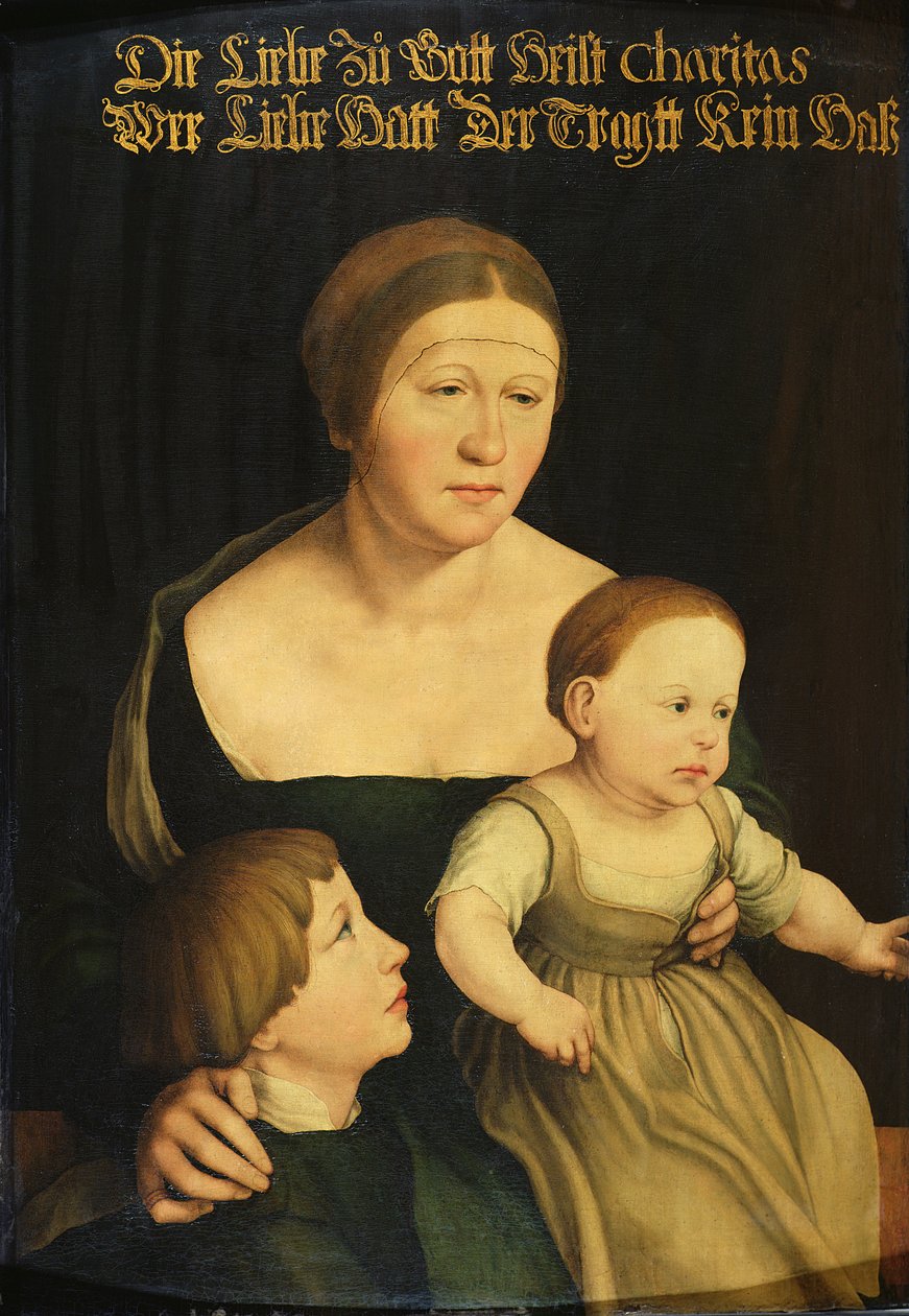 Jótékonyság vagy a művész családja, 1528 körül alkotó: Hans Holbein der Jüngere