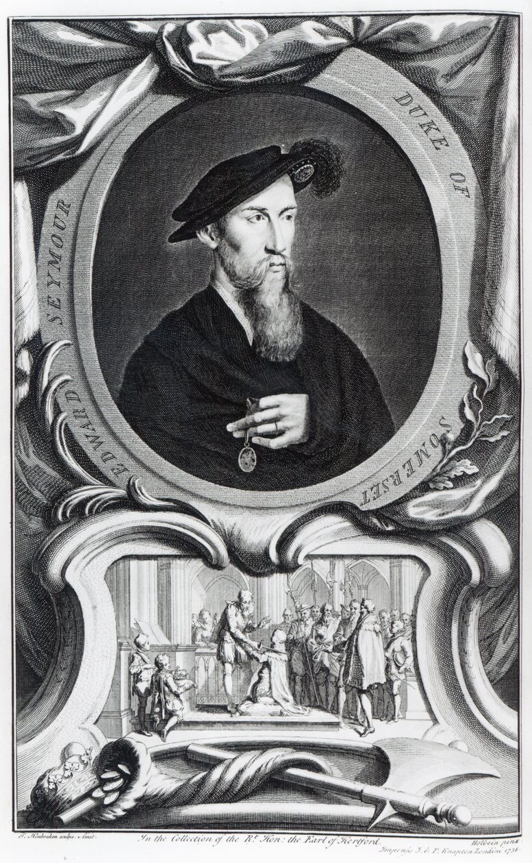 Edward Seymour, Somerset 1. hercege, Jacobus Houbraken metszete, 1738 alkotó: Hans Holbein der Jüngere