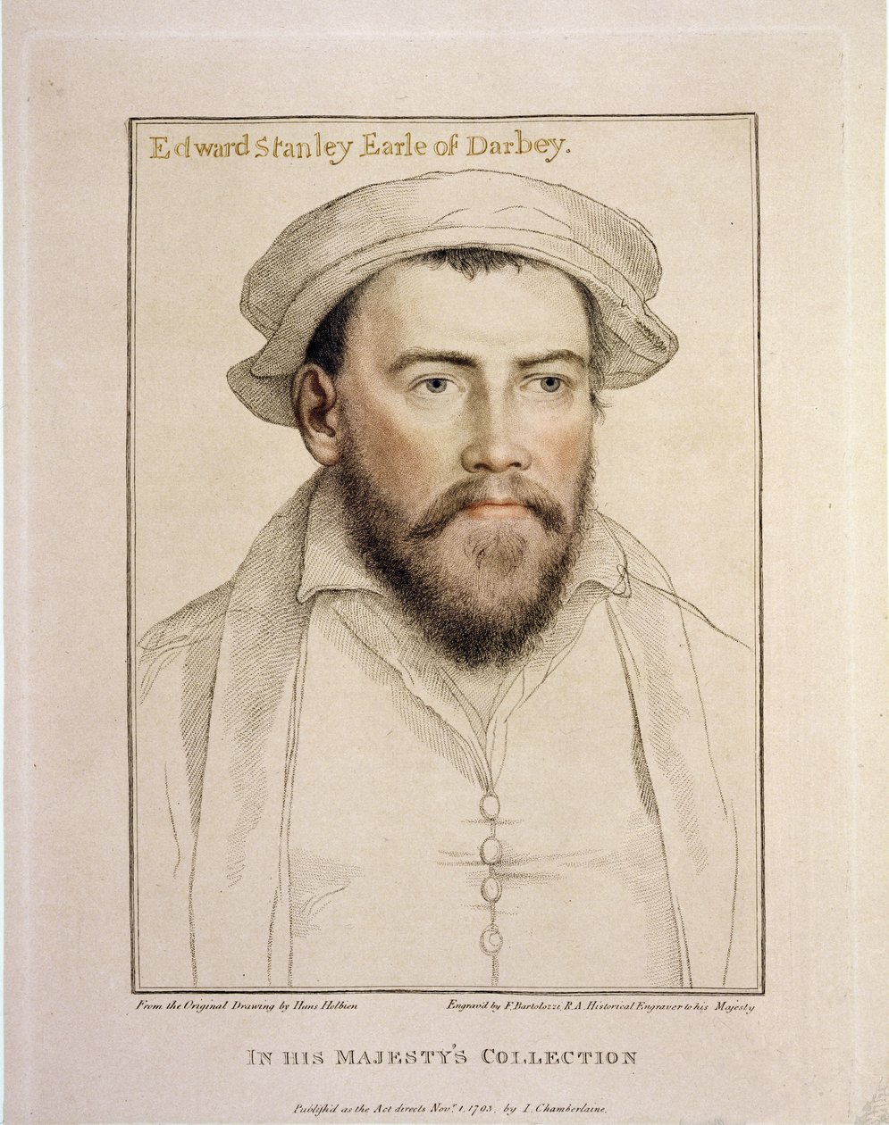 Edward Stanley Earle of Darby (1508-1572) Francesco Bartolozzi (1727-1815) metszete, 1793 alkotó: Hans Holbein der Jüngere