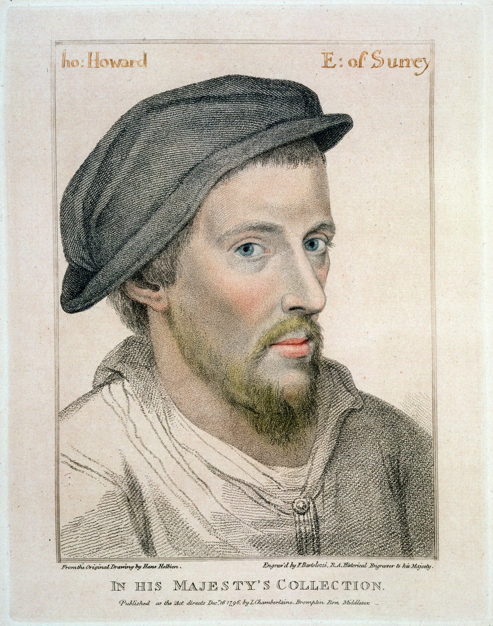 Henry Howard, Surrey grófja (kb. 1517-47) Francesco Bartolozzi (1727-1815) metszete alkotó: Hans Holbein der Jüngere