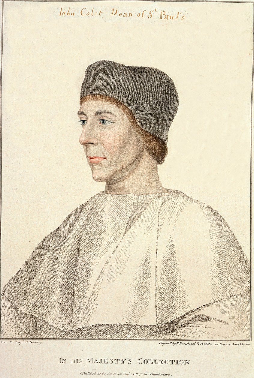John Colet (kb. 1467-1519), a Francesco Bartolozzi által metszett Szent Pál dékán (1727-1815) alkotó: Hans Holbein der Jüngere