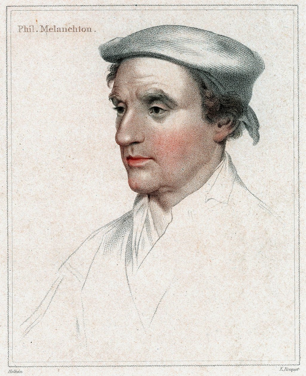 Philip Melancthon, vésette E. Bocquet alkotó: Hans Holbein der Jüngere