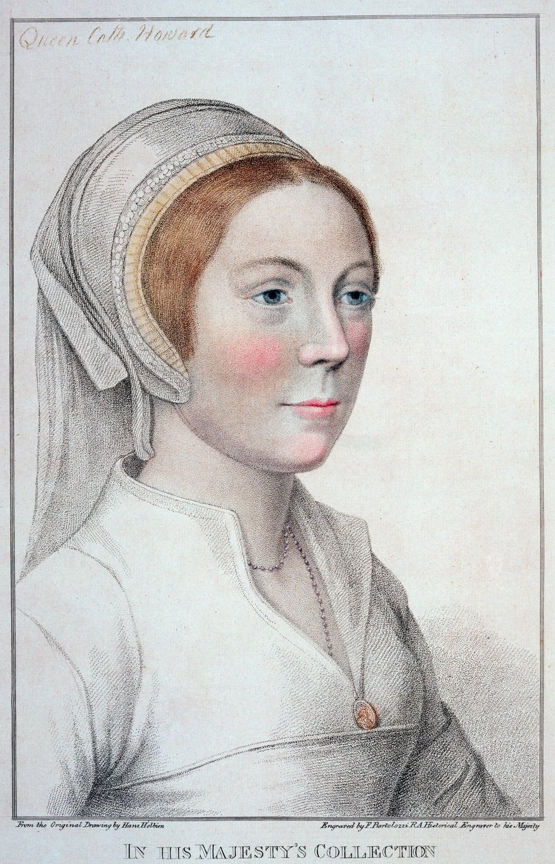 Catherine Howard (1520-42) portréja Francesco Bartolozzi (1727-1815) metszetében, 1796 alkotó: Hans Holbein der Jüngere