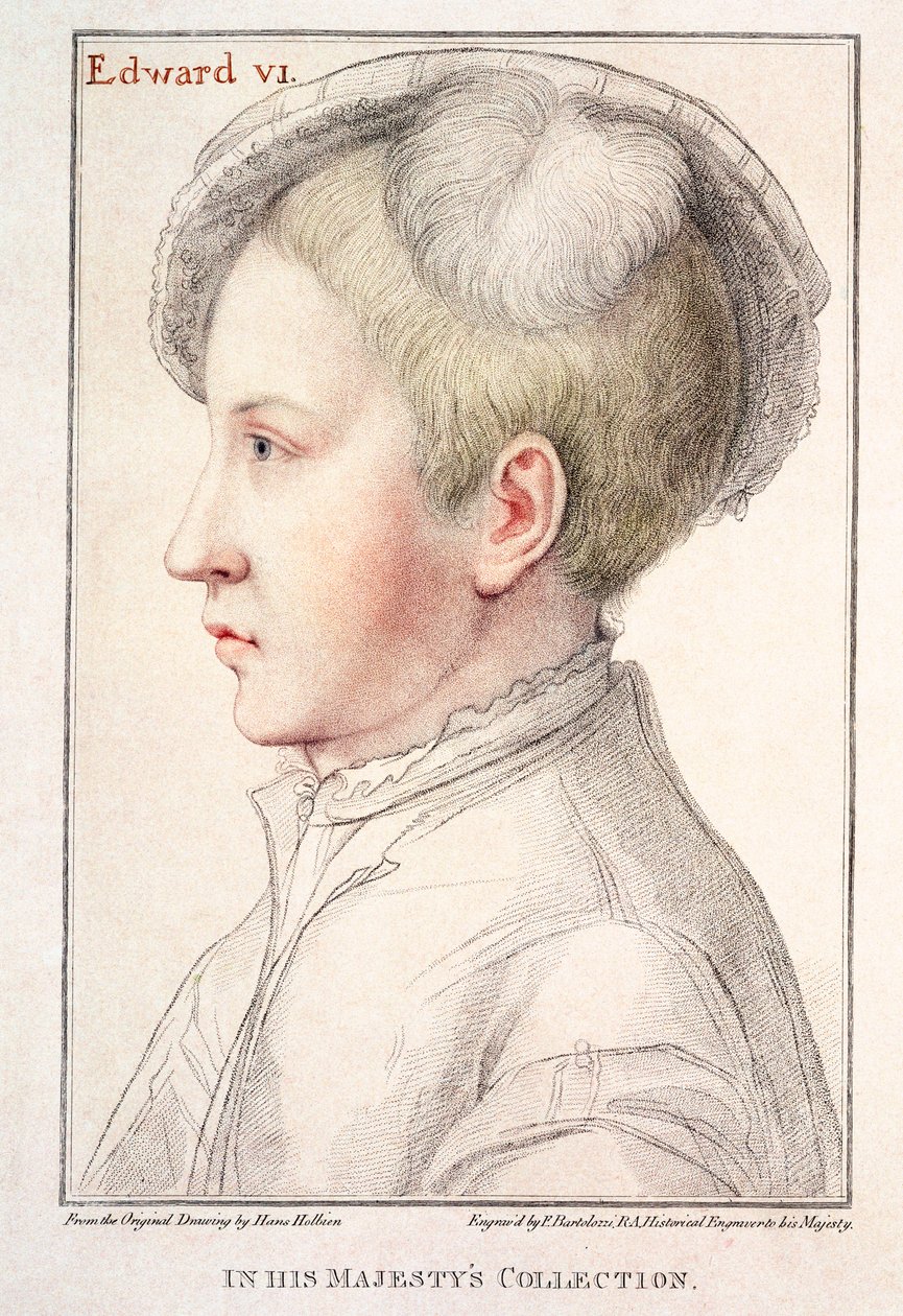 VI. Edward (1537-53) portréja, amelyet Francesco Bartolozzi (1727-1815) vésett, 1796 alkotó: Hans Holbein der Jüngere