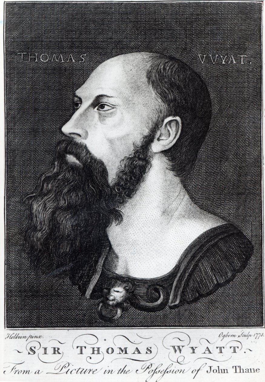 Sir Thomas Wyatt ifjabb (kb. 1521-54) portréja, Ogborn metszete, 1775 alkotó: Hans Holbein der Jüngere