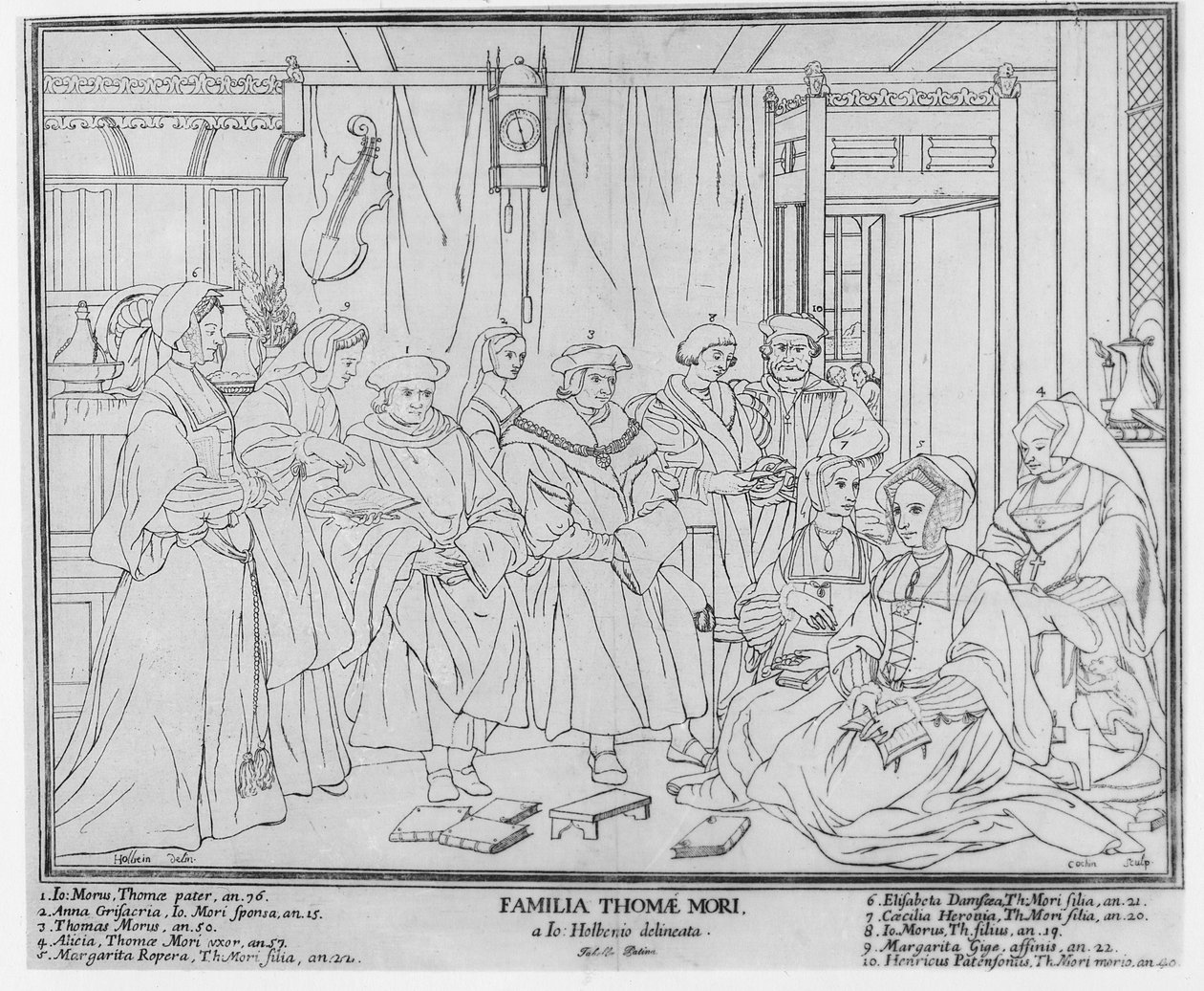 Thomas More (1478-1535), Anglia kancellárjának családja, Christian de Mechel (1737-1817) metszete 1787 (lásd: 131242) alkotó: Hans Holbein der Jüngere