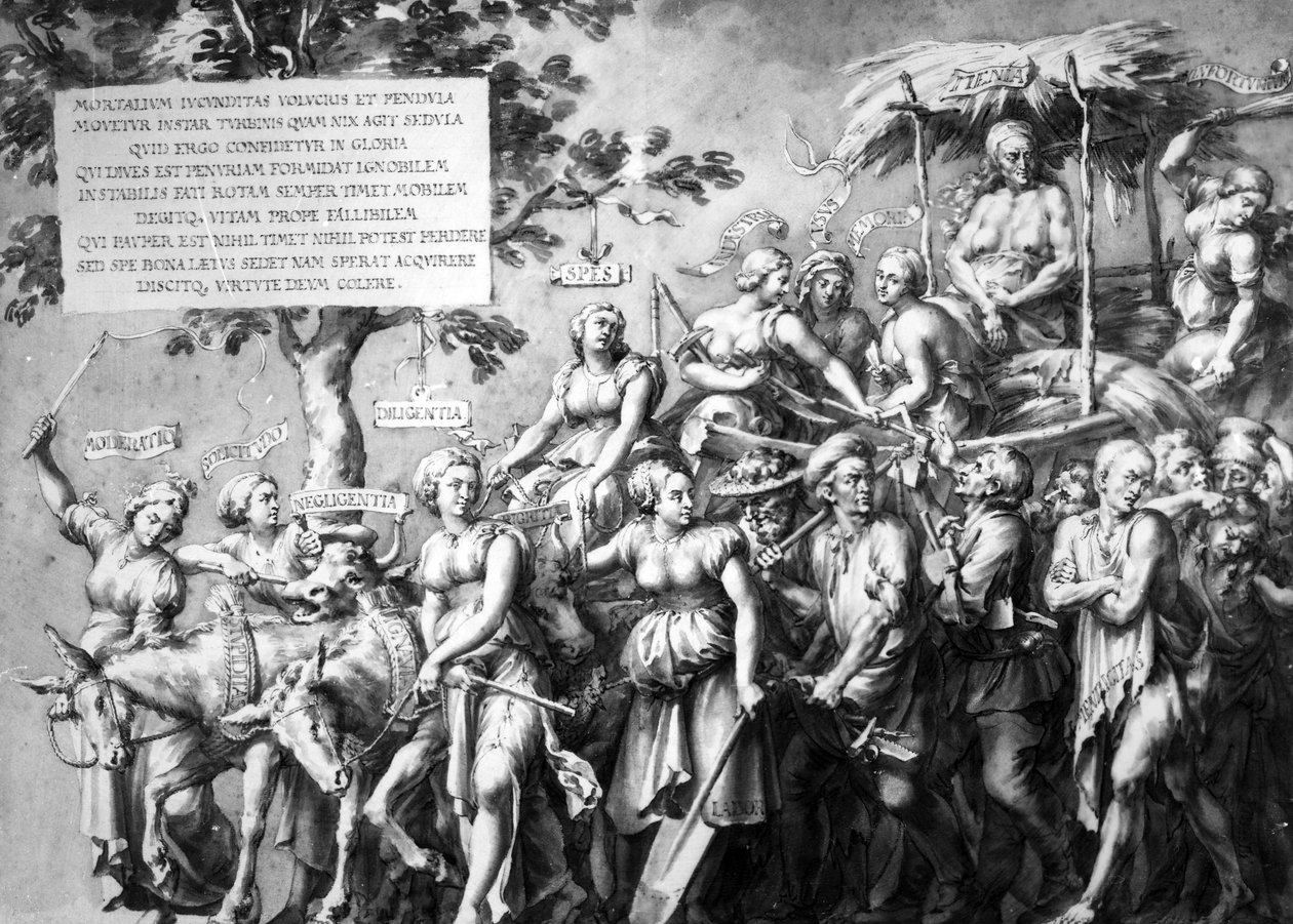 A szegénység diadala, Jan de Bisschop rajza, 1650 körül (toll, tinta és mosás papíron) alkotó: Hans Holbein der Jüngere