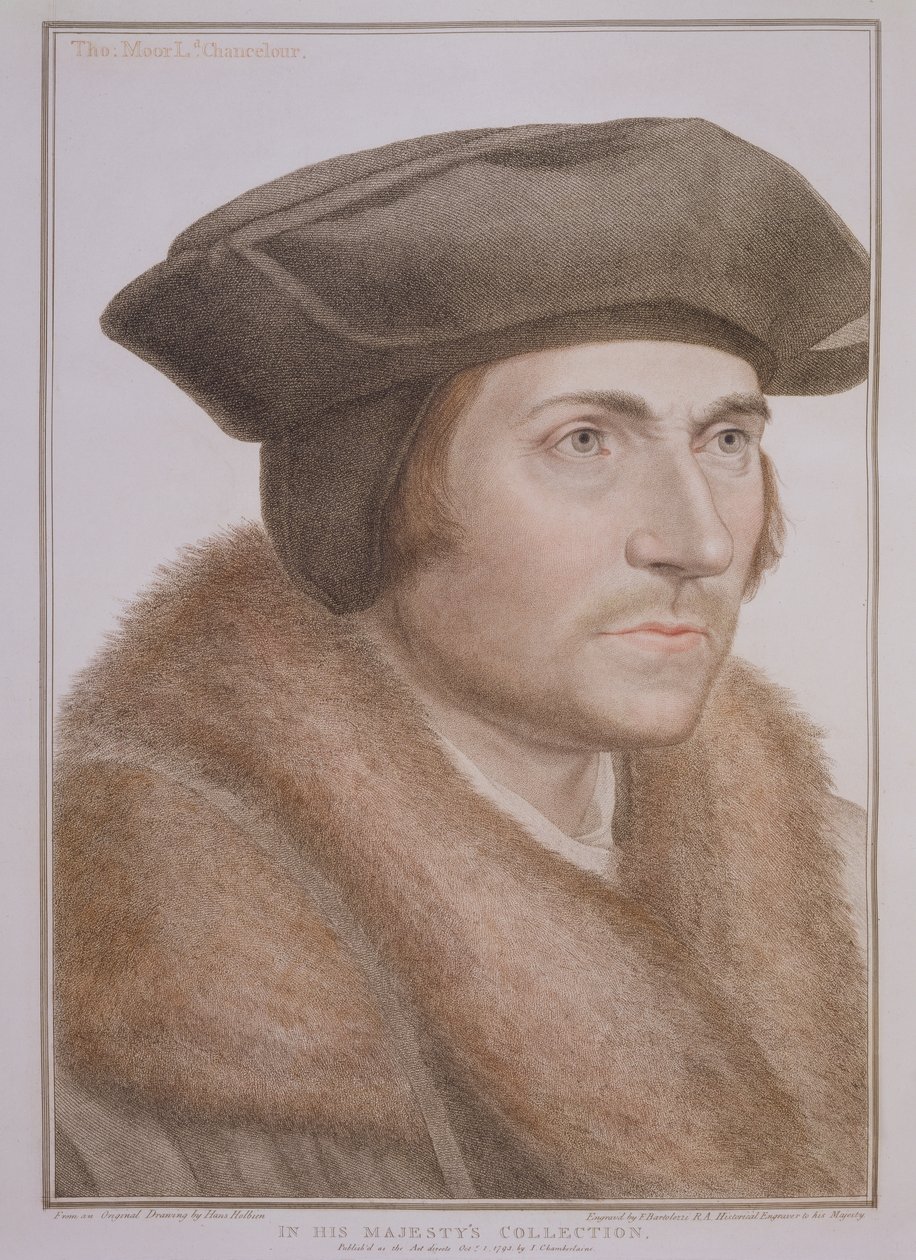 Thomas More, lordkancellár (1478-1535) Francesco Bartolozzi (1727-1815) metszete alkotó: Hans Holbein der Jüngere