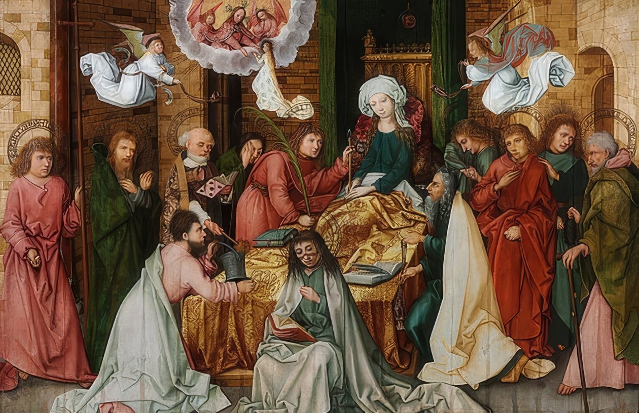 Boldogságos Szűz Mária halála. 1492 alkotó: Hans Holbein the Elder