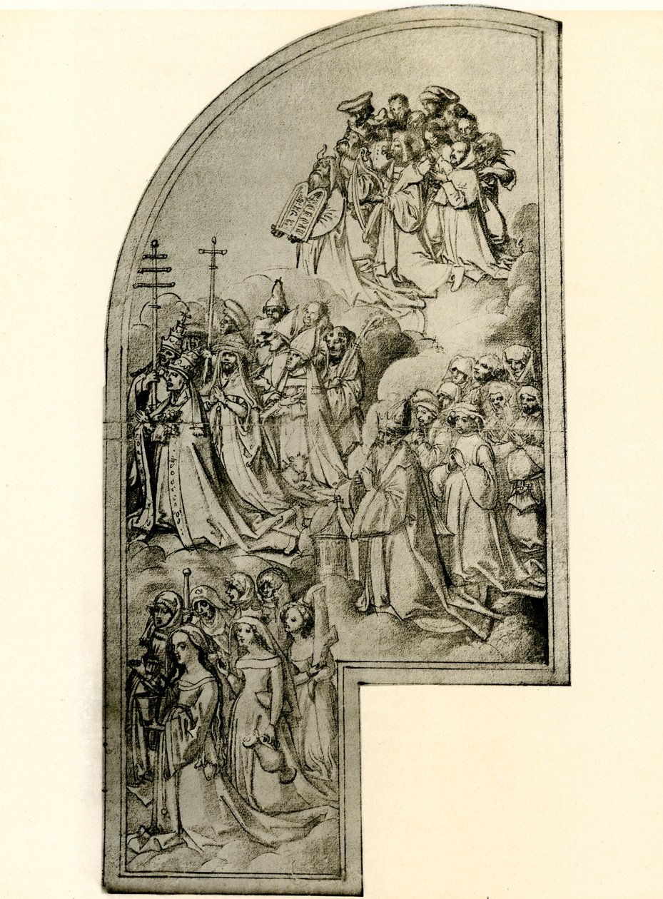 Tervezés szenteket ábrázoló oltárképhez alkotó: Hans Holbein the Elder