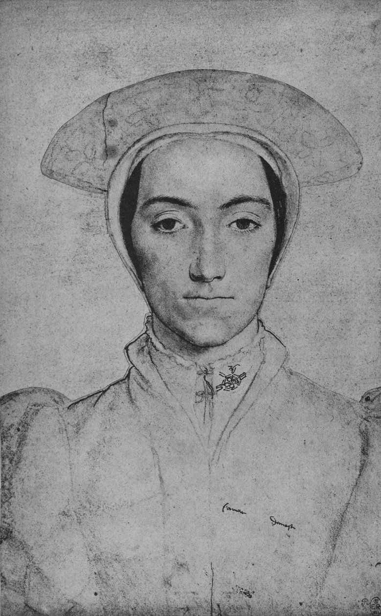 Egy hölgy: Ismeretlen, c1532-1543, 1945 alkotó: Hans Holbein der Jüngere