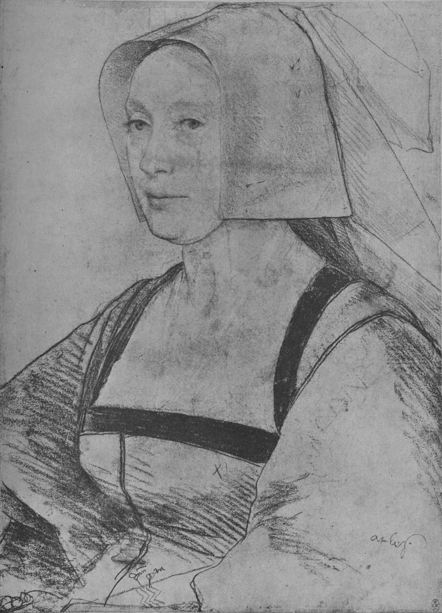 Egy nő: Ismeretlen, 1526-1528, 1945 alkotó: Hans Holbein der Jüngere