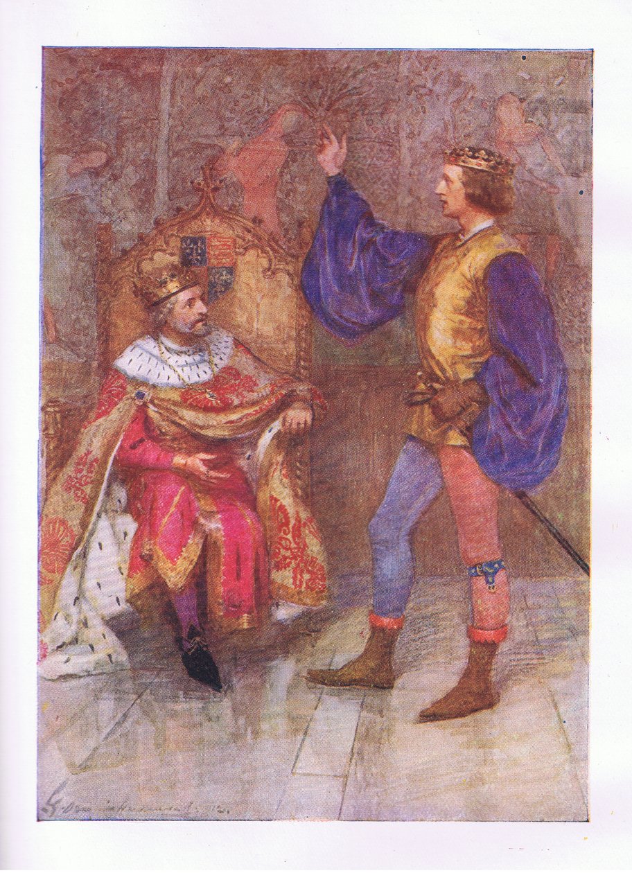 És százezer halált fogok meghalni, mielőtt megszegem e fogadalom legkisebb csomagját (IV. Henrik király), a George Harrap & Co Ltd által kiadott Shakespeare teljes műveiből, 1920-as évek alkotó: Hans Holbein der Jüngere