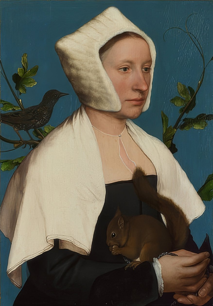 Hölgy mókussal és csillaggal (Anne Lovell?). 1526-28 körül alkotó: Hans Holbein der Jüngere