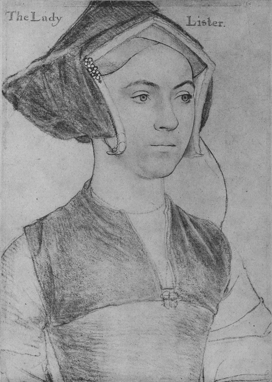 Jane, Lady Lister, c1532-1543, 1945 alkotó: Hans Holbein der Jüngere