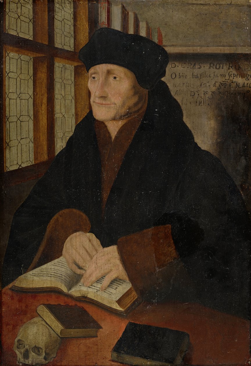 Rotterdami Erasmus portréja a tanulmányban alkotó: Hans Holbein der Jüngere