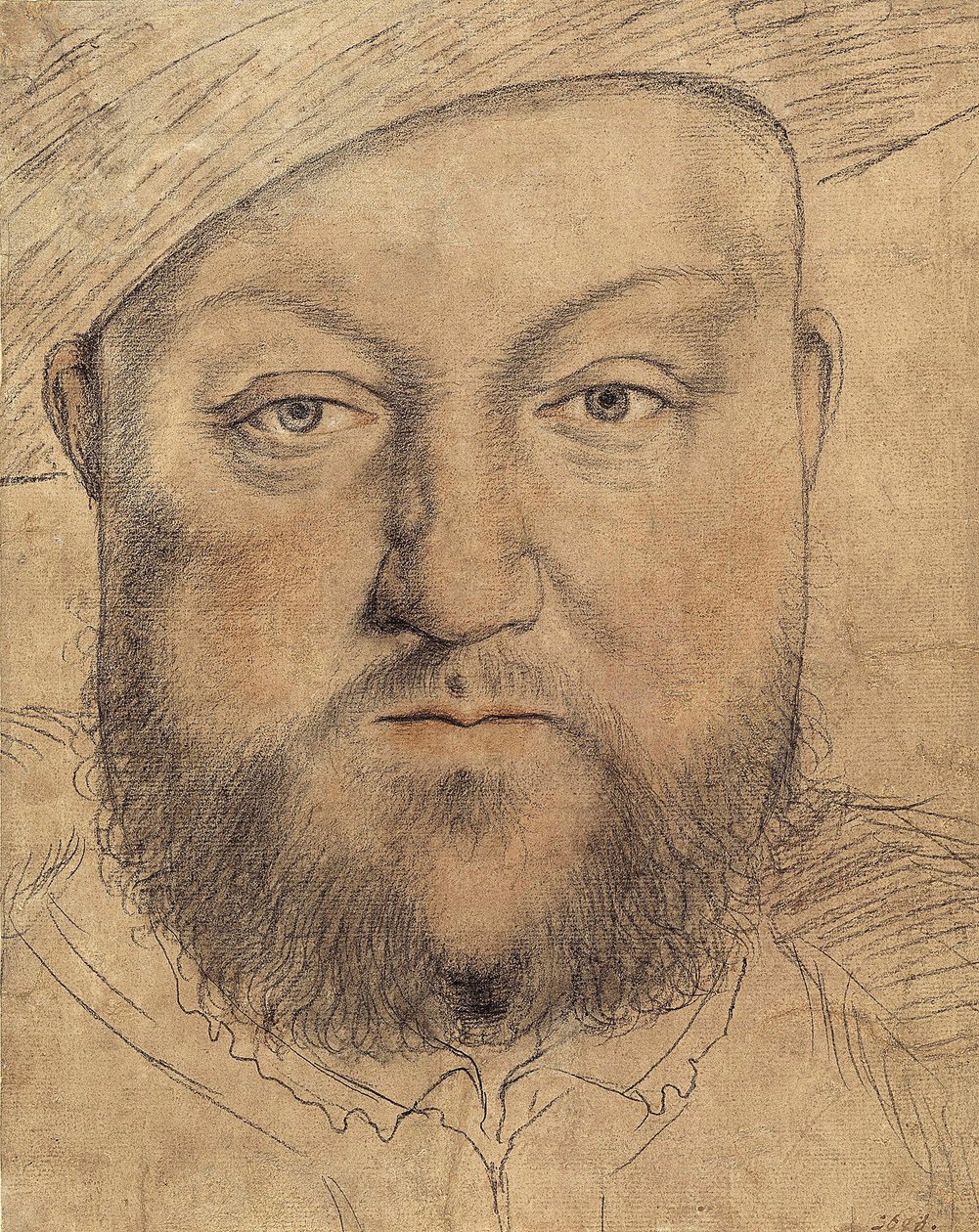 Henrik angol király portréja, Holbein, Hans, az ifjabb (1497-1543), 1540 körül - Faszén, pasztell és szangvinikus kartonon - Staatliche Graphische Sammlung, München alkotó: Hans Holbein der Jüngere