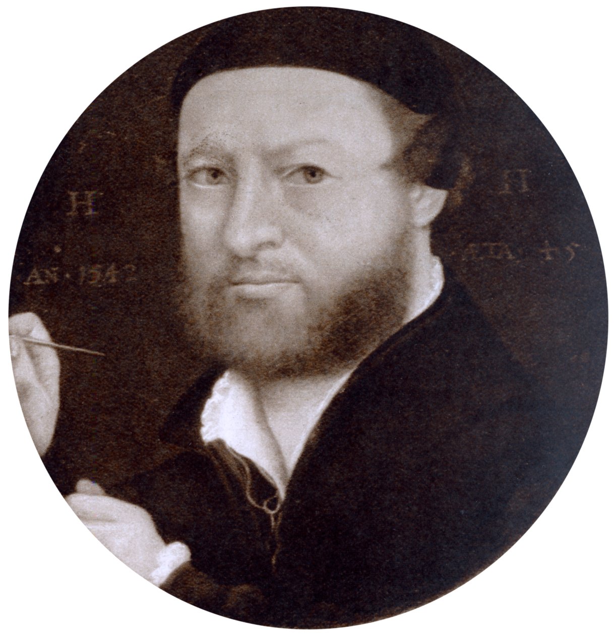 Önarckép 45 évesen, 1542, 1936. alkotó: Hans Holbein der Jüngere