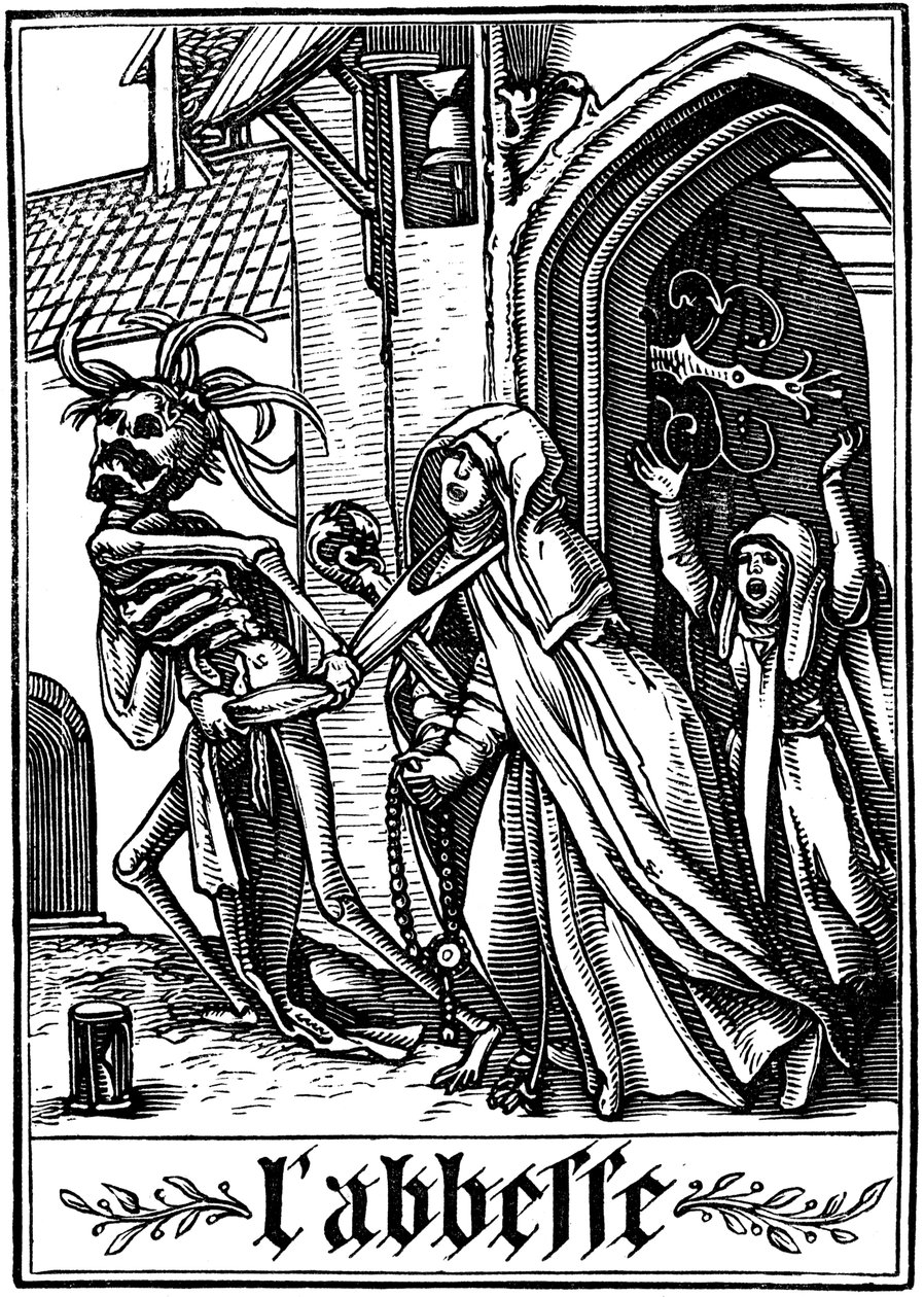 Az apátnőt meglátogatta a halál, 1538 alkotó: Hans Holbein der Jüngere