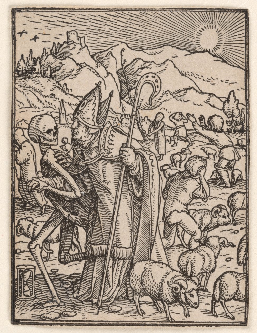 A püspök, „A haláltánc” című műből alkotó: Hans Holbein the Younger