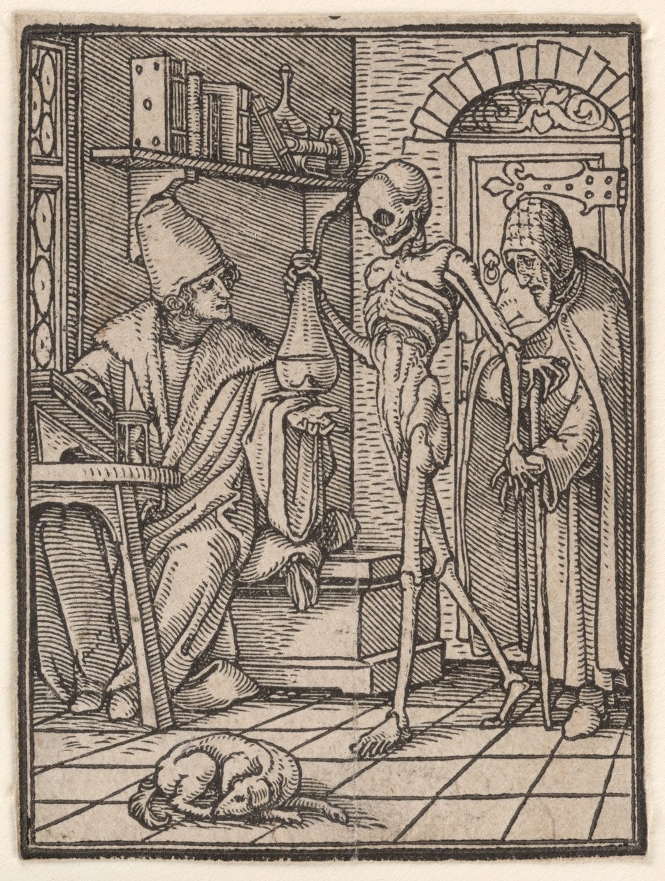 Az orvos (vagy doktor), "A haláltánc" című műből alkotó: Hans Holbein the Younger