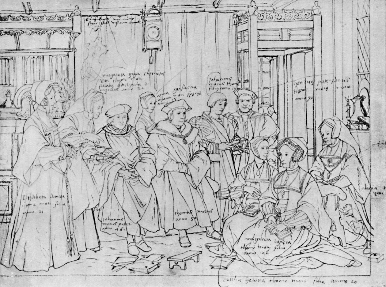 A több család Holbein vázlatából a Bázeli Múzeumban, 1527, 1903 alkotó: Hans Holbein der Jüngere