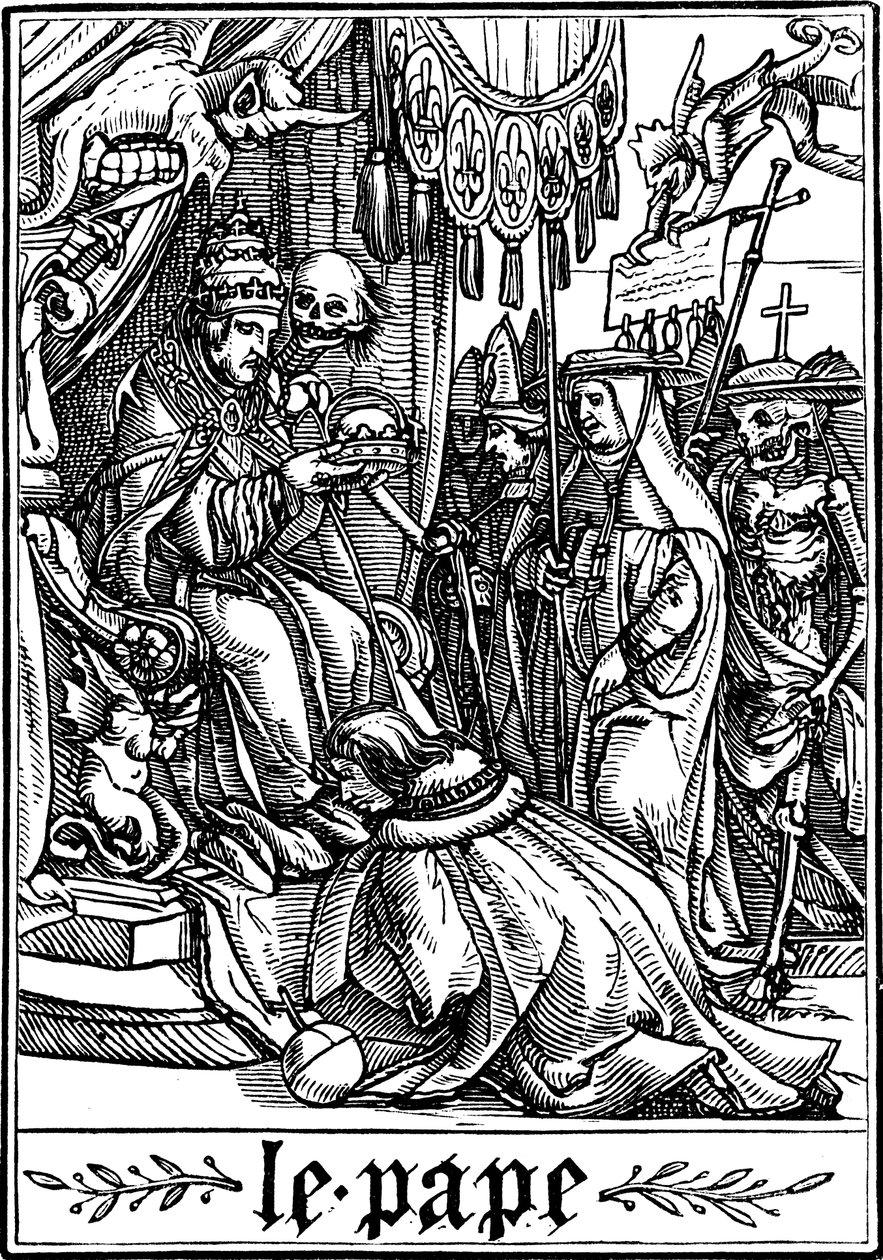 A pápa, akit a halál meglátogatott, 1538 alkotó: Hans Holbein der Jüngere