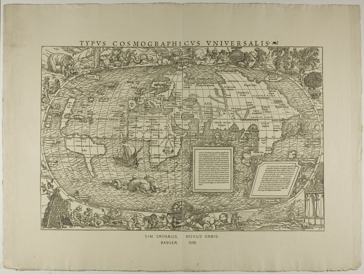 Típus Cosmographicus Universalis, Sim. Grynaeus, Novus Orbis, Basileae 1532 alkotó: Hans Holbein the Younger