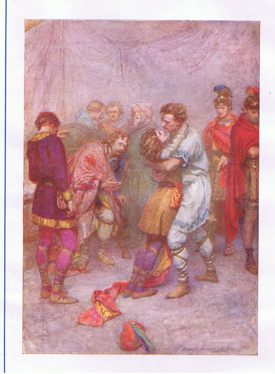 Miért dobtad el magadtól a házas hölgyedet? (Cymbeline), a George Harrap & Co Ltd. által kiadott Shakespeare teljes műveiből, 1920-as évek alkotó: Hans Holbein der Jüngere