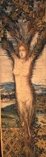 Daphnét és Pityst ábrázoló gobelinpár egyike, 16. század közepe (szőttes) alkotó: Hans Karcher