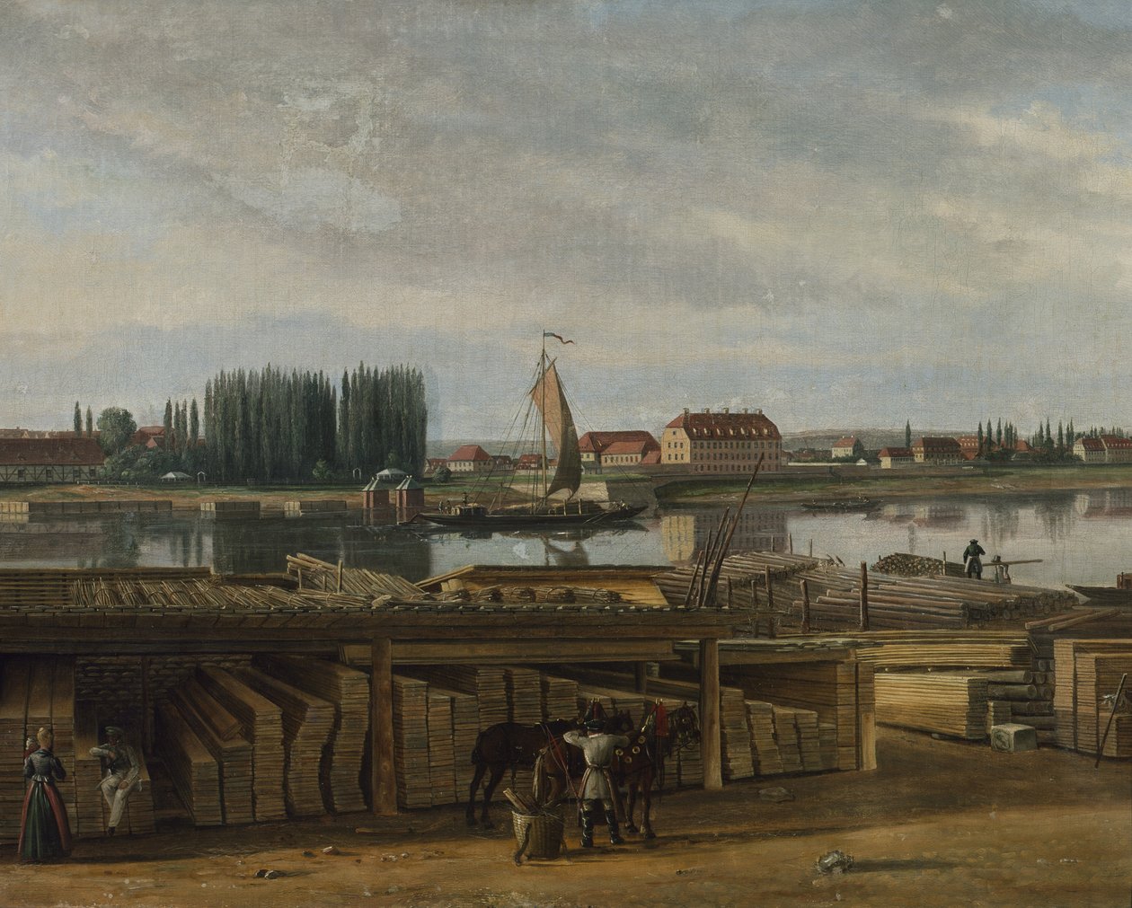 Drezda környékéről, 1829-30 körül (olaj, vászon) alkotó: Hans Leganger Reusch