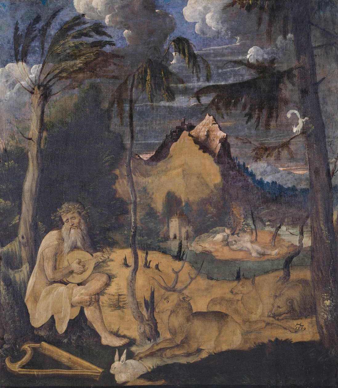 Orpheus az állatok között, 1519 (tempera, vászon) alkotó: Hans Leu