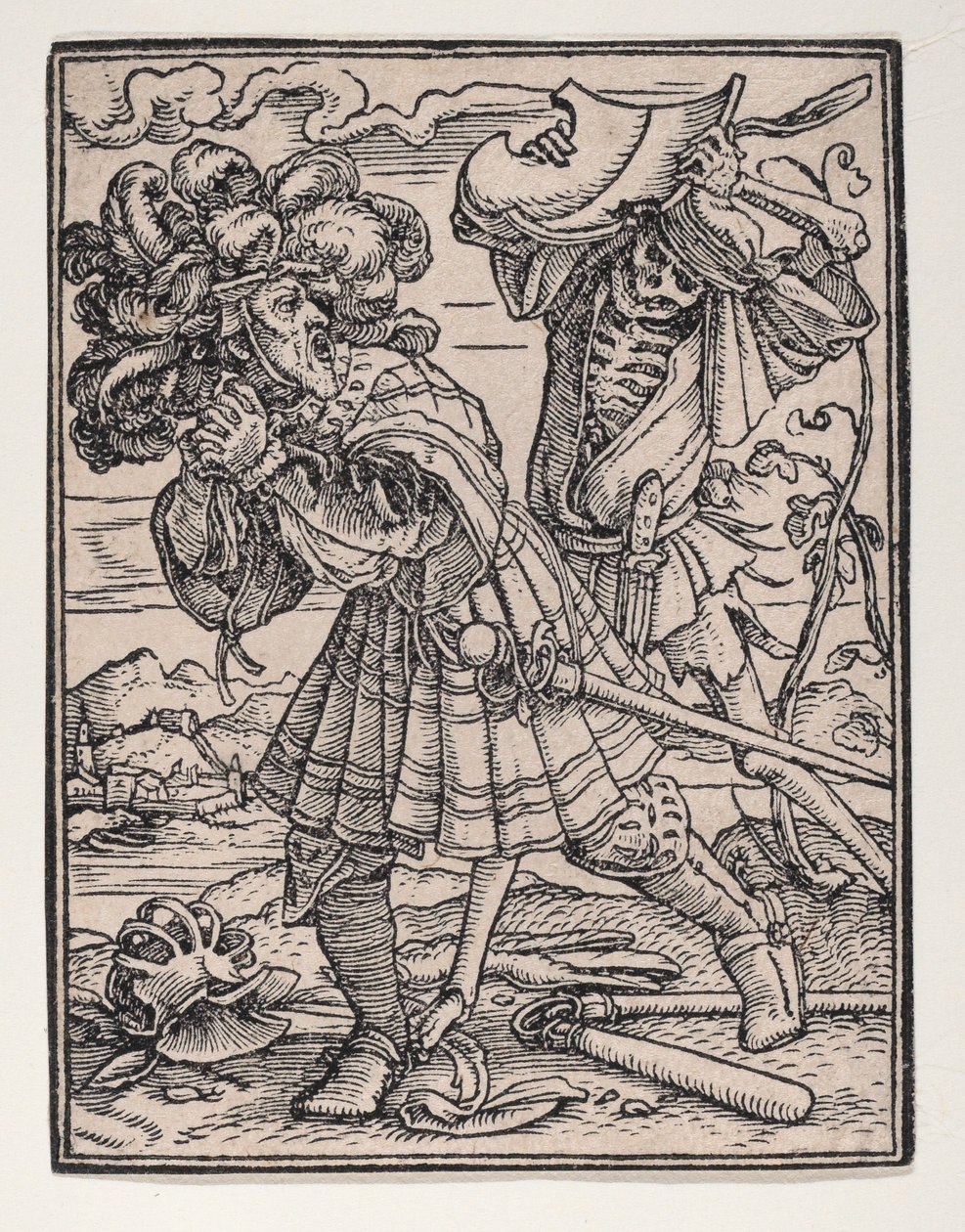 A gróf, A haláltáncból, kb. 1526, megjelent 1538. alkotó: Hans Lützelburger