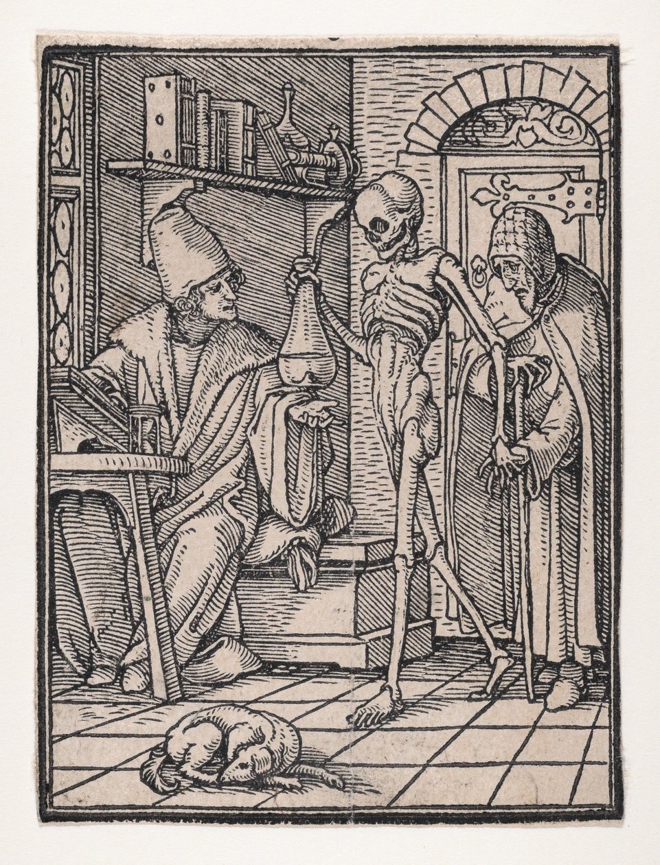 Az orvos vagy orvos, A haláltáncból, kb. 1526, megjelent 1538. alkotó: Hans Lützelburger