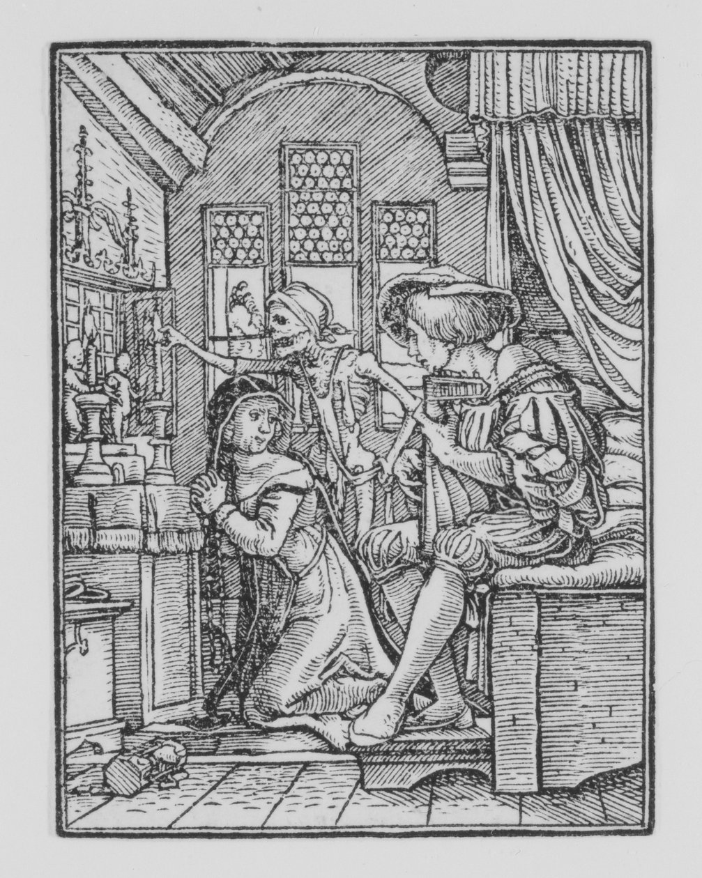 Az apáca, A haláltáncból, kb. 1526, megjelent 1538. alkotó: Hans Lützelburger